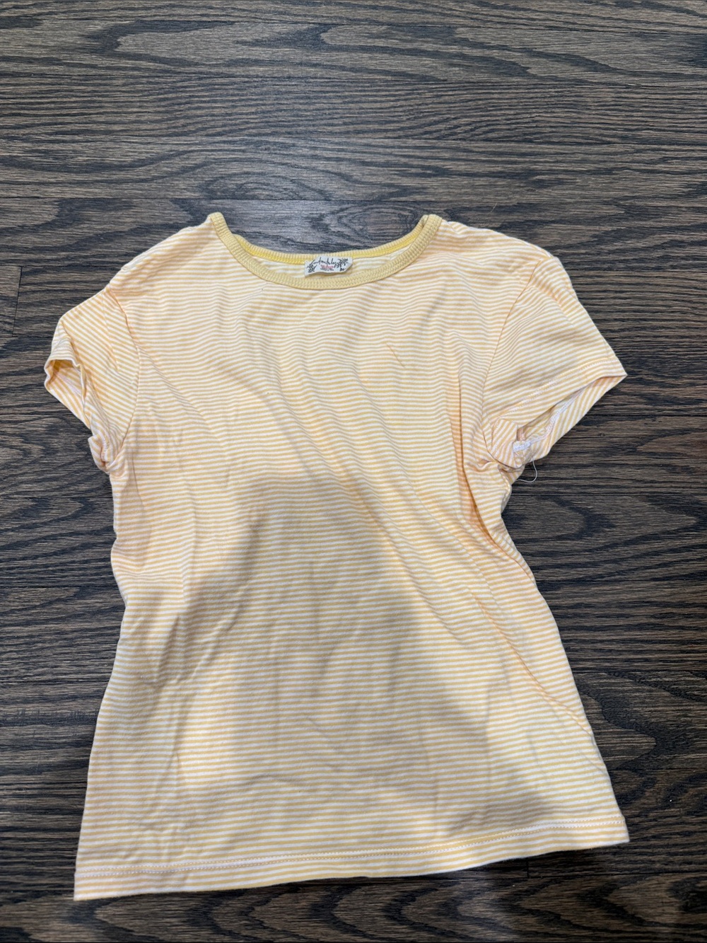 Women's Striped Short Sleeve Tee - Yellow